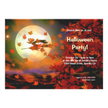 Halloween Witch Flight Personalized Invite