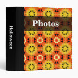 Halloween Witch Hat and Black Cat Kaleidoscope 3 Ring Binder