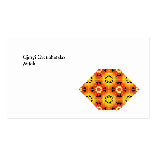 Halloween Witch Hat and Black Cat Kaleidoscope Business Card Template