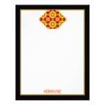 Halloween Witch Hat and Black Cat Kaleidoscope Custom Letterhead