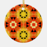 Halloween Witch Hat and Black Cat Kaleidoscope Christmas Tree Ornaments