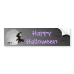 Halloween Witch in Flight bumper stickers