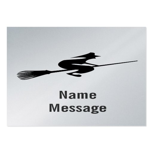 Halloween Witch On Broomstick Bookmark Platinum Business Card Templates