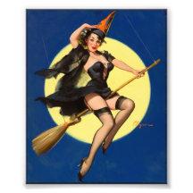 Halloween Witch Pin Up Girl Art Photo