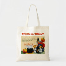 Halloween Witch, Pumpkin, Kids Trick or Treat Bag