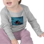 Halloween witch riding motorcycle kids t-shirt