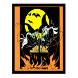 Halloween Witches Cauldron Post Card
