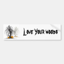 Halloween wood bumper stickers