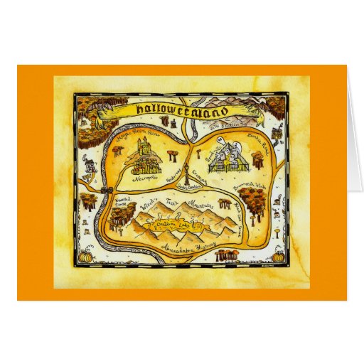 Halloweenland Map Halloween Card
