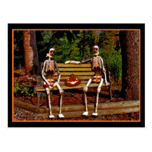 Haloween Skeletons Postcard