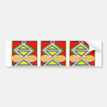 HALU HALOO Karuna Reiki - Tripod Triangle Symbols Bumper Stickers