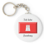 Hamburg Flag Gem Key Chain