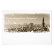 Hamburg Michel, Weihnachtsgrüße aus Hamburg, Karte Individuelle Einladungskarten