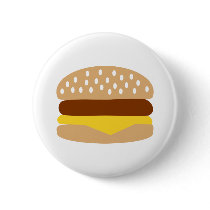 Hamburger Pinback Button