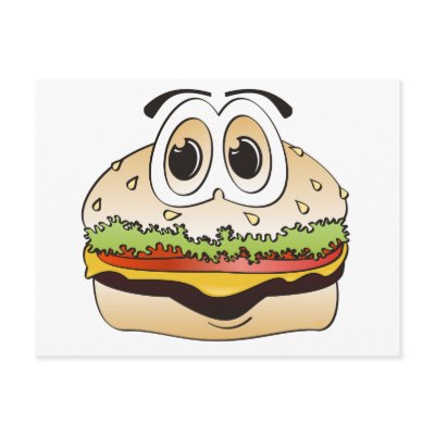 Hamburger Cartoon Post Card by graphxpro