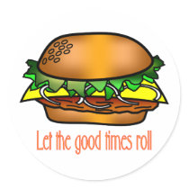Hamburger Good Times Round Sticker
