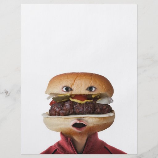 Hamburger Head Man over white Custom Flyer