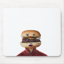 Hamburger Head Man over white