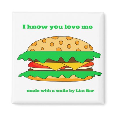 hamburger love refrigerator magnets by liatbar