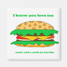 hamburger love refrigerator magnets
