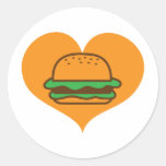 Hamburger lover round sticker