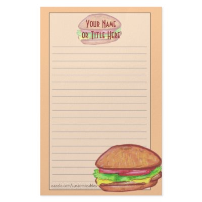 Hamburger Stationery by Customizables
