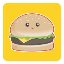 Hamburger Square Stickers