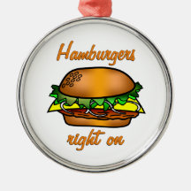 Hamburgers Right On Christmas Tree Ornament