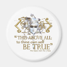 Hamlet "own self be true" Quote (Gold Version) Magnets