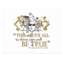 Hamlet "own self be true" Quote (Gold Version) Post Cards