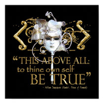 Hamlet "own self be true" Quote (Gold Version) posters
