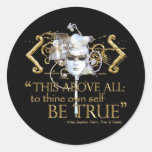 Hamlet "own self be true" Quote (Gold Version) Sticker