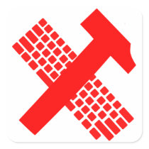 Hammer and Keyboard Square Sticker