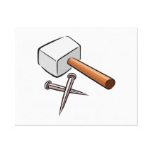 Hammer and Nails Stretched Canvas Print