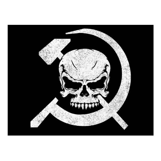 Hammer and Sickle with Skull Postcard