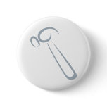 Hammer for Carpenter’s Logo in Swish Drawing Style Pinback Buttons