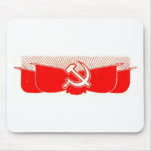 Hammer, Sickle, and Red Flags Mouse Pad