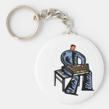 Hammered Dulcimer Player Graphic Blue Version Key Chains
