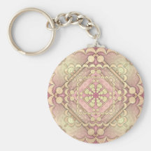 Hammered Gold & Glass Key Chain