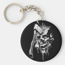 Hammered Skull Keychain