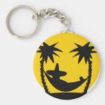 hammock palms sunset holiday icon key chain