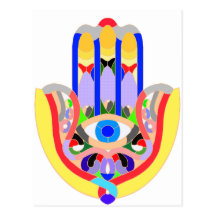 Hamsa - very colourful postcards
