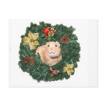 Hamster and Christmas wreath Post Cards