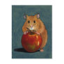 HAMSTER, APPLE, ORIGINAL ART POSTCARDS