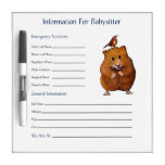 Hamster avec l'oiseau :  L'information de babysitt Tableaux Effaçables Blancs