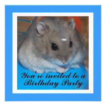Hamster Birthday Party Invitation