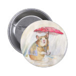 Hamster dans le champignon drôle de pluie badges avec agrafe