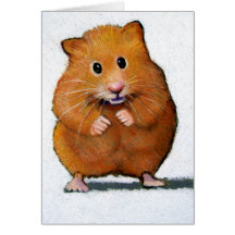 HAMSTER DANS LE CRAYON DE COULEUR CARTES DE VŒUX