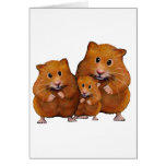 Hamster Family of Three: Cute: Color Pencil Greeting Cards