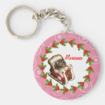 Hamster in a sled key chain